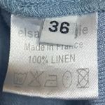 Elsa Esturgie Blue 100% Linen Short Sleeve Tie Waist Blouson Mini Shirt Dress 6 Photo 3