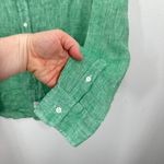 Frank & Eileen  Light Green 100% Linen V Neck Button Down Shirt Women's Size L Photo 10