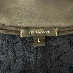 Stella & Dot  The Downtown Navy Lace Bomber Jacket Size Large Photo 4