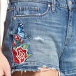 BLANK NYC  Distressed Denim Embroidered Butterfly Floral Hiker Shorts  27 Photo 2