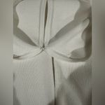 Anne Klein Cream Open Front Cardigan Burgundy scalloped trim XL Photo 5