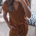 Old Navy Brown Button Down Romper  Photo 0