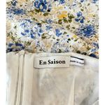 En Saison Women Dress Beige Allover Floral V Neck Ruched Maxi Boho Size Small White Photo 2