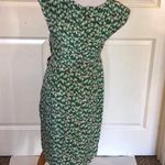 Moulinette Soeurs Anthropologie green and brown tulip print dress Photo 3