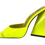 The Attico Devon Mules Neon Yellow Heel Square Toe Leather Party Shoe EU 37 US 7 Photo 3