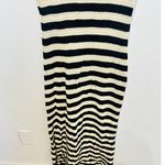 JASON WU Black White Striped Knit Boat Neck Vacay Maxi Dress Size Medium Photo 4