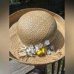 Vintage Kentucky Derby Straw Floral Hat White and Yellow Photo 4