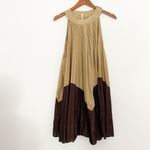 Free People NWT Pleated Love Metallic Mini Dress Colorblock Photo 5