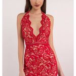 Tobi red lace up back dress Photo 0