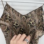 Indulgence Vintage Paisley Sleep Bodysuit One Piece Size Small Brown Photo 4