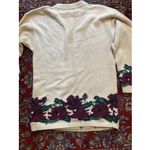 Northern Reflections  Vintage Cream Women's Flower Embroidered Sweater Small Photo 5