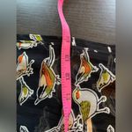Banjara Black Scarf with Multicolor Bird Print Rayon‎ Green Orange White Flowy Photo 7