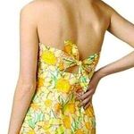 Lilly Pulitzer Franco Strapless Daffodils Floral Print Yellow & Green Dress Photo 1