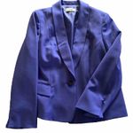 Le Suit Royal Blue Blazer Woman's Sz 18 Shawl Collar Tailored One-Button Jacket Photo 2