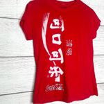 Vintage Coca Cola Chinese Logo Red Fitted Short Sleeve Women's Tee Size Large Photo 4