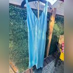 Vince NWT  Crinkled Satin Bias Cut Satin Maxi Dress size Medium light blue Photo 8