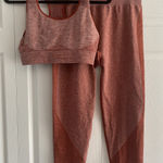 Victoria's Secret PINK Womens Large Seamless Athleisure Set Rust Orange Bra And Leggings Photo 0