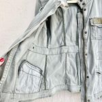 Vintage Havana Long Sleeve Snap Button Utility Denim Jacket Olive Gray Women's 8 Photo 5