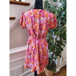 Sandy & Sid  Women Floral Polyester V-Neck Short Sleeve Knee Length Dress Size S Photo 7