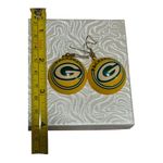 NFL Vintage 1990’s Green Bay Packers Earrings Green & Yellow Dome Shaped Photo 4