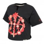 Nike NWT Women's Dri-fit Standard Issue Cutoff Crew Neck Top In Black Photo 6