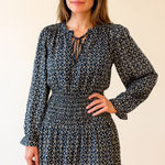 Bishop and Young  Navy Geometric Long Sleeve Dress Photo 0