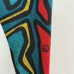 INKBURN Abstract Pattern Capris Leggings Activewear Size 8 Teal Red Yellow Blue Photo 1