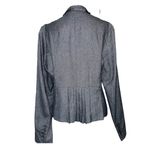 Loft Ann Taylor  Charcoal Lined Short Pleated Back Blazer Jacket size 10 Photo 1