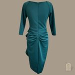 XScape Emerald Green Draped Ruffle Sheath Dress Women’s Size 6 Made in USA Photo 5