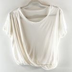 Anthropologie Short Sleeve Draped Crewneck Tee Shirt White Medium Photo 0