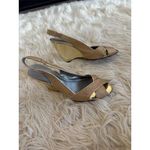 Via Spiga Women's Gold Wedge Heels Size 8 Metallic Slingback Formal Photo 3
