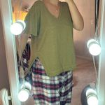 Out From Under Split Hem Army Green Tee Photo 1