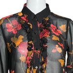 CAbi Shirt Black Multi Midnight Floral Sheer Catherine Blouse Dark Floral Whimsy Photo 3