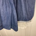 ZARA trafaluc denim/blue blouse with floral embroidery Photo 6