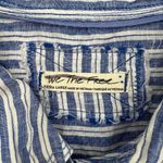 Free People  We The Free Sail Away Linen Stripe Shirt Blue Photo 2