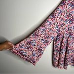 Ophelia Roe  Chiffon Floral Print Flare Sleeve‎ Peasant Top Photo 1