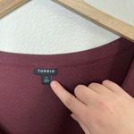 Torrid  Womens Plus Size Burgundy Red Ribbed Henley Top Short Sleeve 5X Photo 2