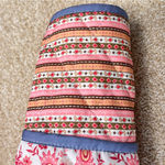 Reversible quilted women's jacket large jacket blue black pink white floral Photo 11