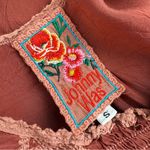 Johnny Was  Embroidered Peasant Blouse Rust Red Pink Sz S Photo 10