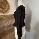 BP  Black Smocked Blouse Photo 1