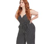 Torrid  Black White Stripe Rib Culotte Jumpsuit Belted Size 0 Photo 11