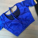 Indian pakistani jamdani type party wear sari with blouse Multiple Photo 5