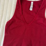 Athleta Red Ribbed Crop Top Photo 3