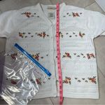 Northern Reflections Vintage  embroidered floral cottage white cardigan size M Photo 6