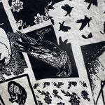 Thorn & Fable Gothic Patchwork MIDI Skirt Small Skull Raven Design Black Photo 10