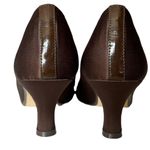 J. Loren Collection vintage brown fabric covered pumps with square toes size 8.5 Photo 9