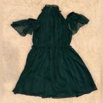 Ted Baker NWOT  Poppio Green plated cold shoulder Mini Dress sz TB 3 US 8 Photo 5