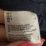 Karen Scott  navy white embroidered skirt 8 Photo 4