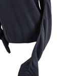 Neiman Marcus Nieman Marcus Black Ruched Long Sleeve Tee Sweater Silk Top Cowl Neck Medium Photo 5