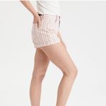 American Eagle Pink Striped Denim Mom Short shorts cotton comfortable jeans 18 Photo 1